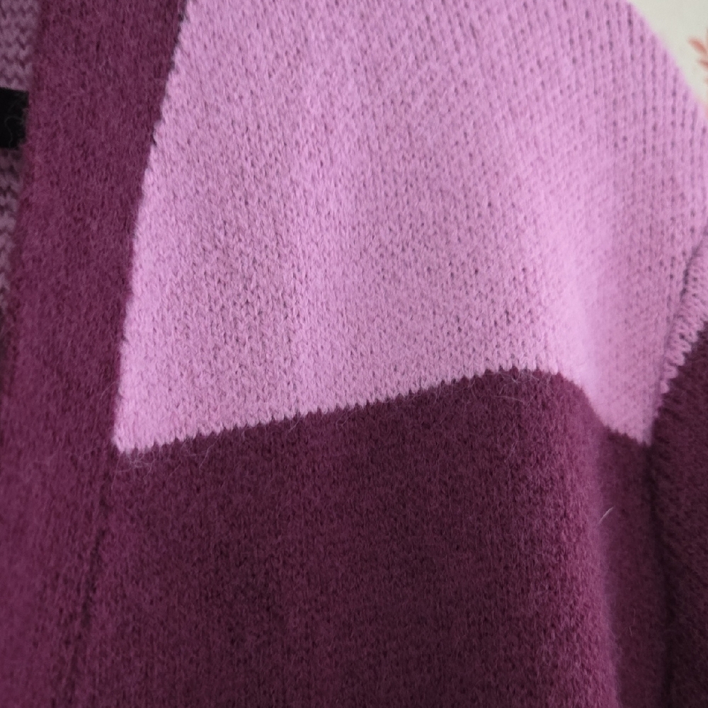LuLaRoe Women's Peyton Cardigan - Deep Purple and Pinkish Stripes--XL - Picture 3 of 8